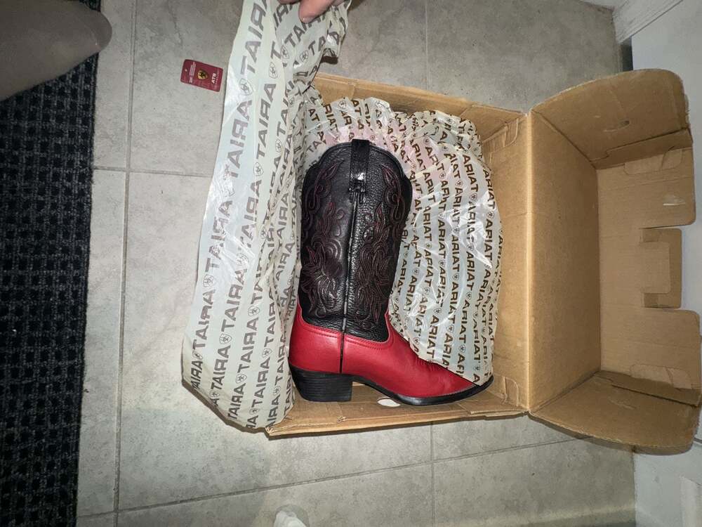 Ariat Women's Black and Red Embroidered Western Cowboy Boots Style 15791 - Picture 7 of 10
